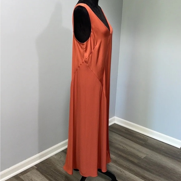 All Saints Ageta Slip Satin Dress in Rust color, S - Picture 12 of 17